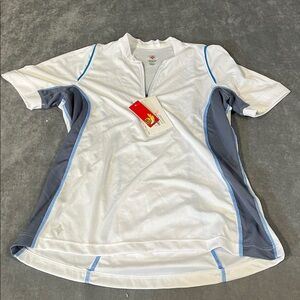 Specialized Cycling Jersey Short Sleeve Quarter Zip White Blue Size Large NWT